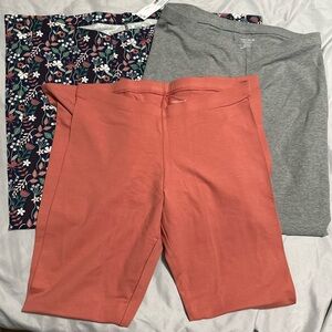 Member's Mark Girls' Cotton Stretch Ankle Length Leggings, 3-Pack